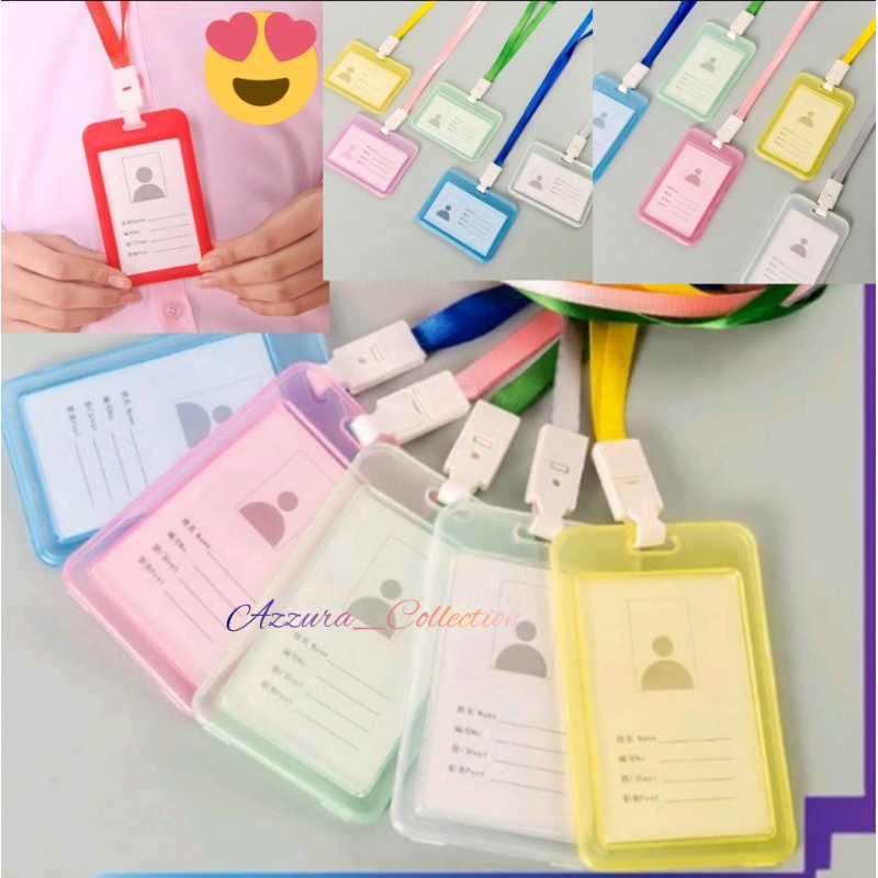 

Name tag id card transparant gantungan kartu nama plastik vertical