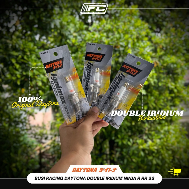 BUSI RACING DAYTONA IGNIMAX DOUBLE IRIDIUM PANJANG 125Z SATRIA 2T VESPA 2T NINJA R RR SS (1pcs)