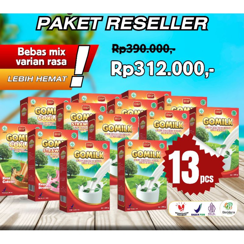 

GOMILK.PAKET NEW RESSELER 13 KOTAK.
