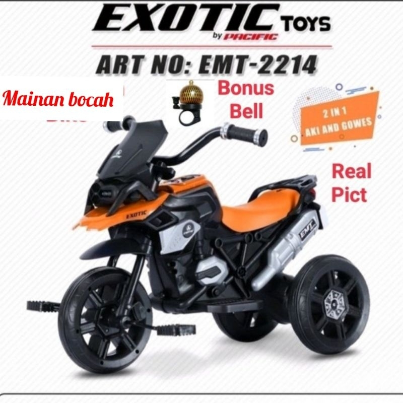 Motor Aki EMT 2214 2in1 Aki dan Gowes Roda tiga sepeda