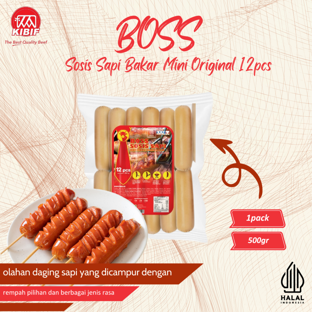 

BOSS Sosis Sapi Bakar Mini Original 12 Pcs 550gr