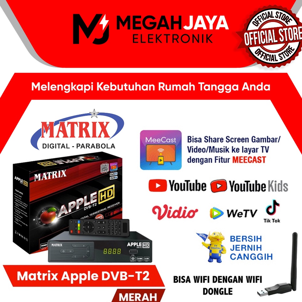 CJH COD SET TOP BOX TV MATRIX APPLE MERAH  BURGER STB DVB T2 YOUTUBE TV DIGITAL  PENERIMA SIARAN TV 