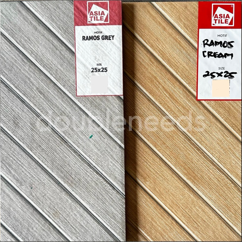 KERAMIK LANTAI KAMAR MANDI RAMOS 25x25 / KERAMIK LANTAI TANGGA MOTIF KAYU / KERAMIK LANTAI KASAR ASI