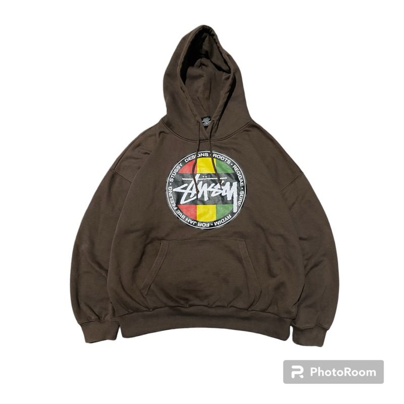 Hoodie Stussy Brown Travis vintage second