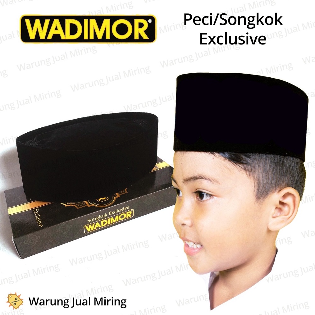 DiskonPeci ANAK WADIMOR Songkok Anak Wadimor Peci Remaja Hitam Polos Beludru Laki Tanggung Muslim Ko