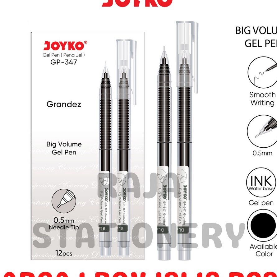 

KI3 JOYKO GEL PEN TINTA BANYAK PULPEN PENA JOYKO 5MM GP347 12PCS