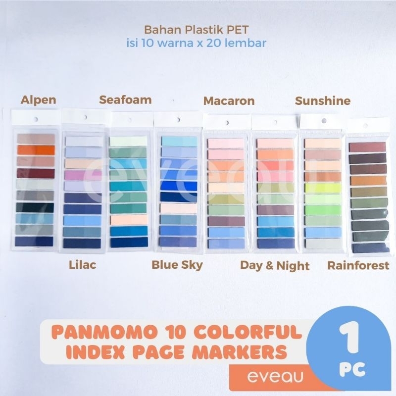 

Panmomo 10 Colorful Index Page Markers Isi 200 Lembar Penanda Halaman Pembatas Buku Notepad Memo Sticky Notes
