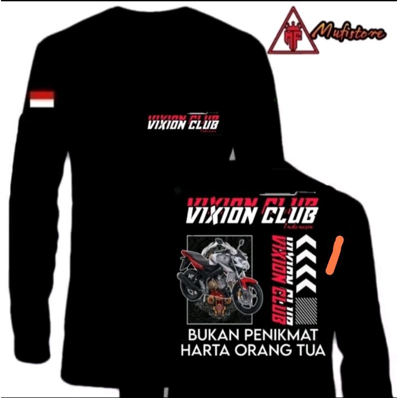 KAOS LENGAN PANJANG MOTOR VIXION CLUB MODEL KOTAK