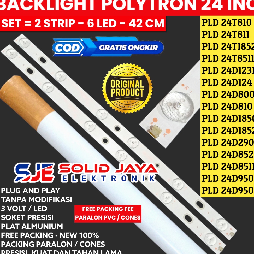 cJ BACKLIGHT TV LED POLYTRON 24 INC PLD 24D123 24D9 24D91 24D9 24D81 LAMPU BL 6K 3V 24D31 24D8511 24