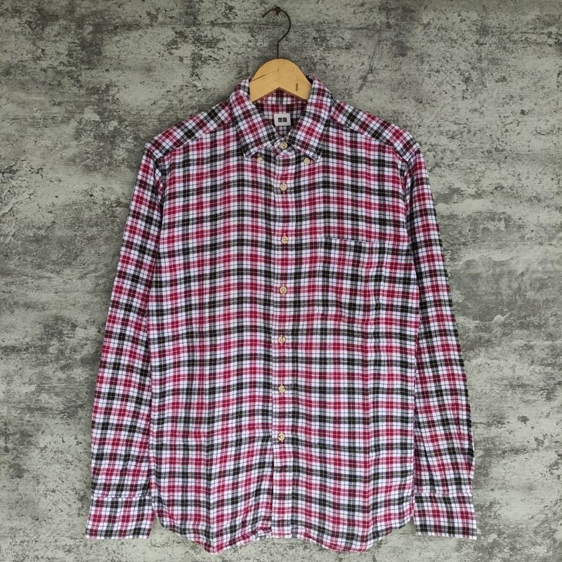 Kemeja Flanel UNIQLO Original Kemeja Lengan Panjang Pria Wanita