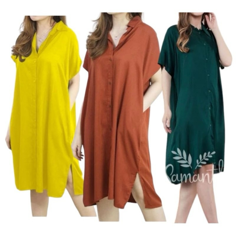 DASTER POLOS FULL KANCING HIDUP 100% KATUN HALUS SIMPLE ELEGAN KEKINIAN COD