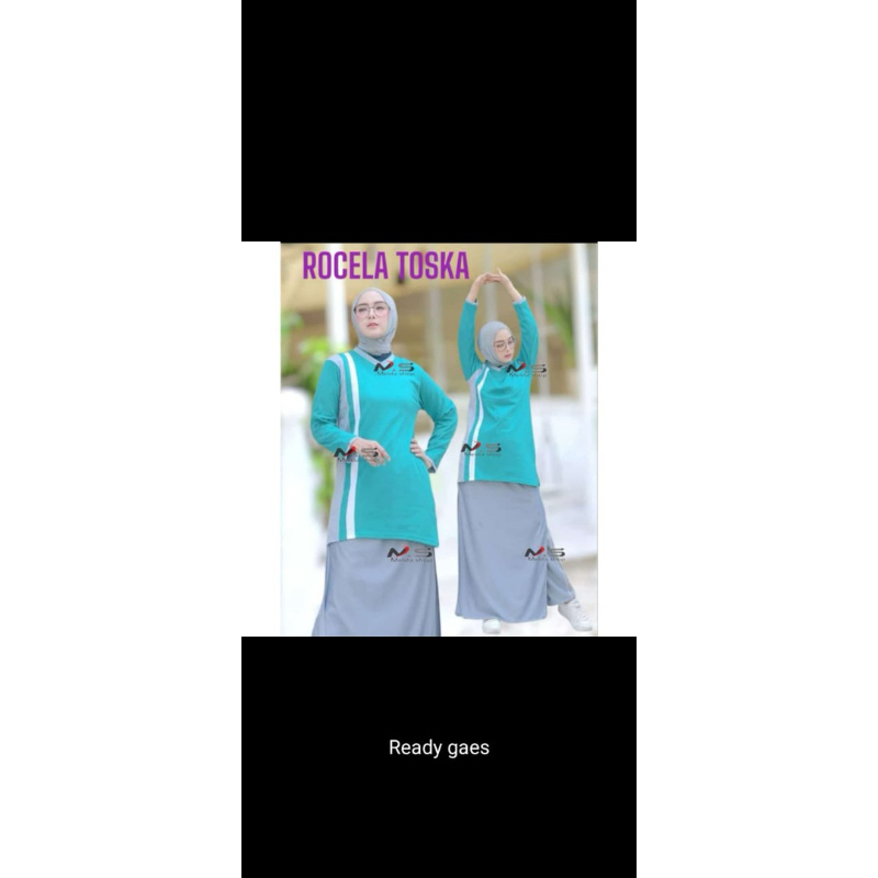 baju senam set bawahan rok