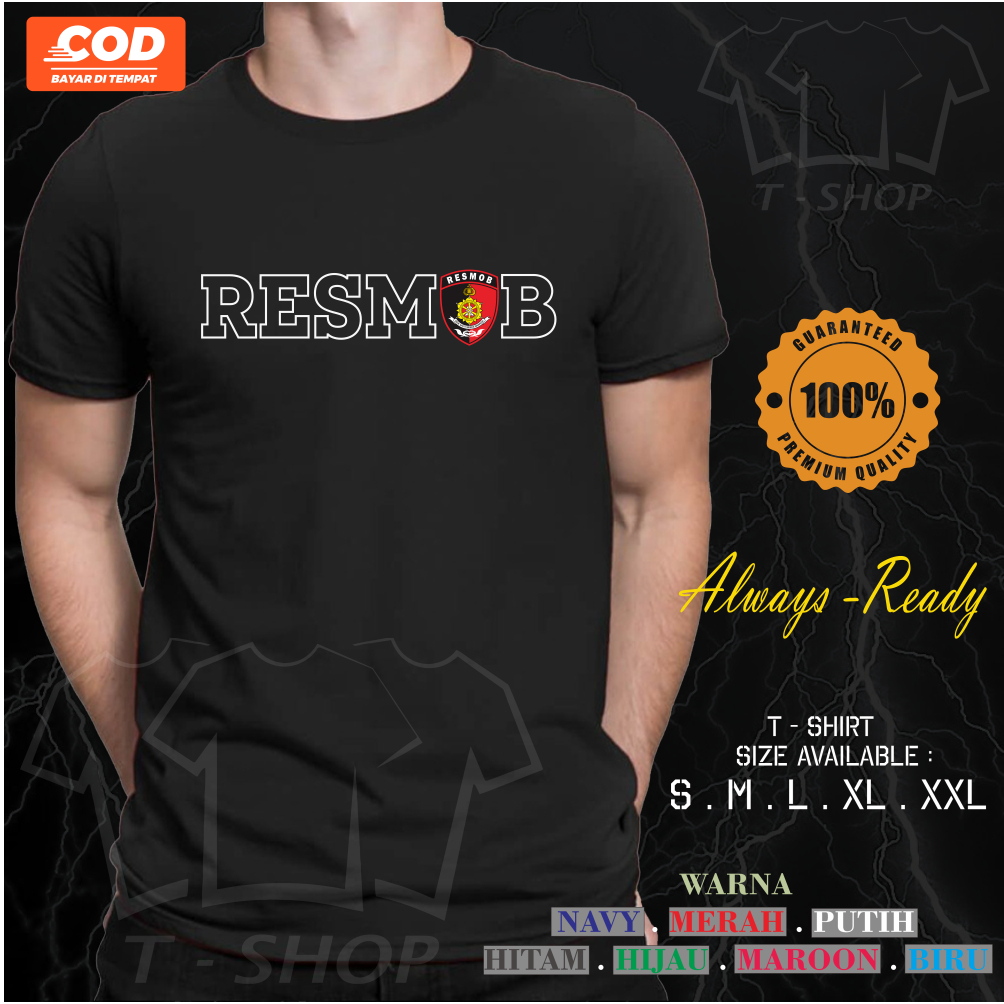 Baju Kaos Pria LENGAN PENDEK RESMOB Polda Polisi Keren TERLARIS