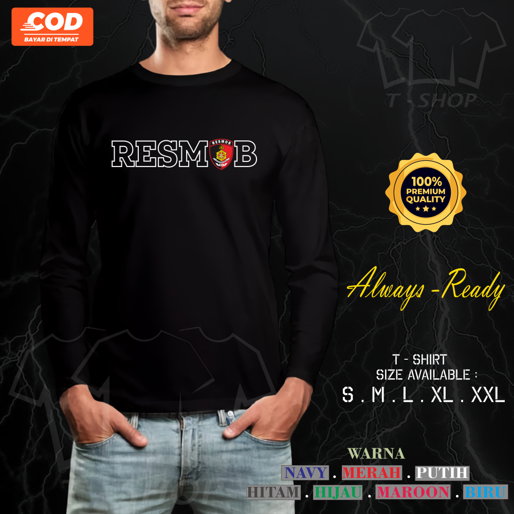 Baju Kaos Pria LENGAN PANJANG RESMOB Polda Polisi Keren TERLARIS