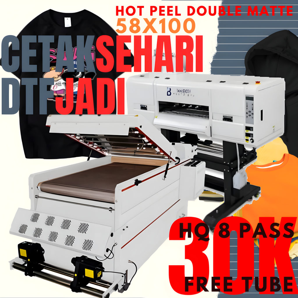 

Jasa Cetak/Print Khusus File Siap Cetak Sablon DTF Meteran 1/2 Setengah Meter Per meter Lebar 60cm dan ukuran A2 A4 A3 A5 | Sablon Setrika Siap Press