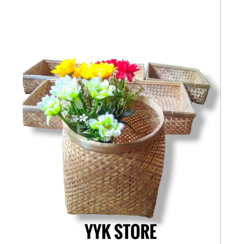 Pot Bunga / Pot Bunga Anyaman Bambu