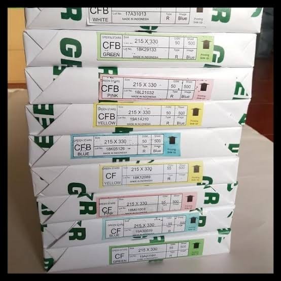 

NCR Middle green star putih / merah / kuning / hijau / biru ukuran folio