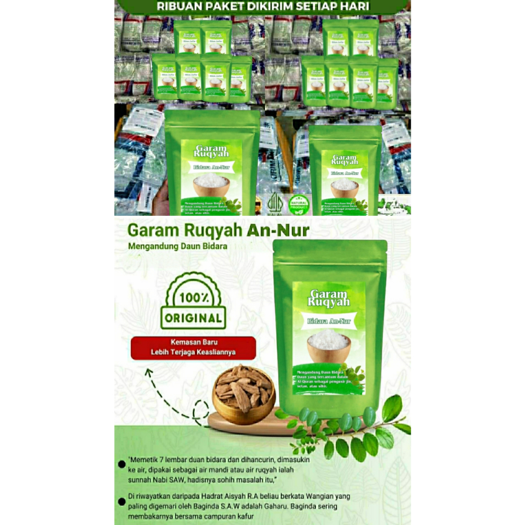 

Garam Ruqyah Bidara An Nur 500 gram Pembuka Aura Positif 100% Original