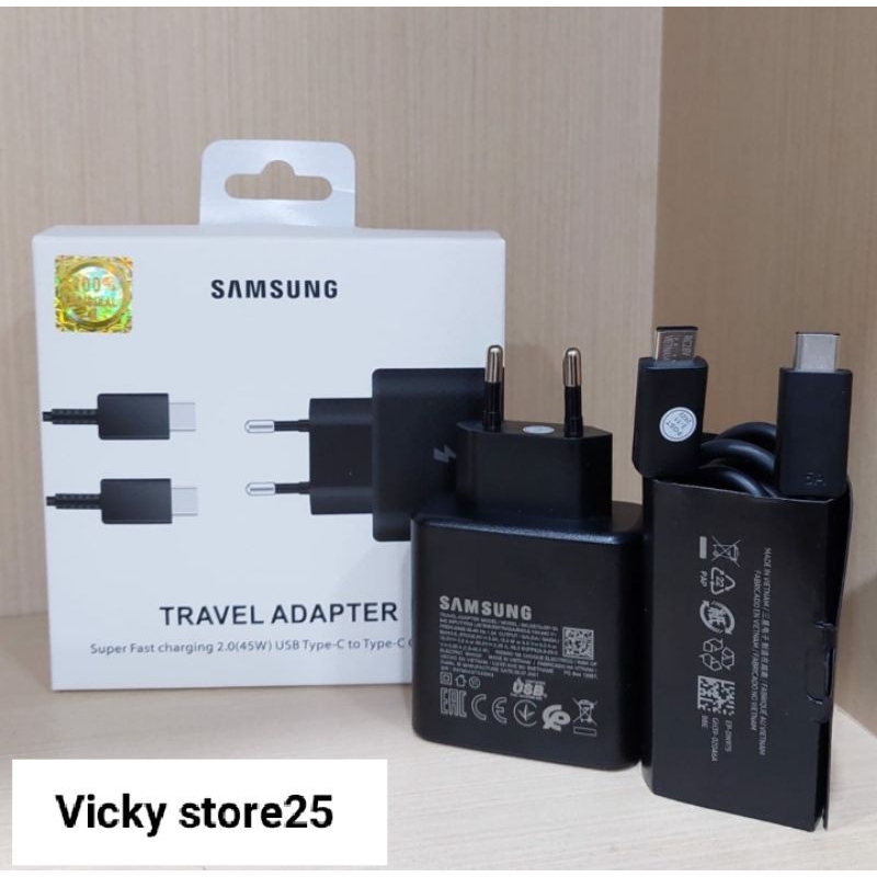 Charger Samsung galaxy S20FE S21FE S23FE Original 45W super fast charging USB C to C