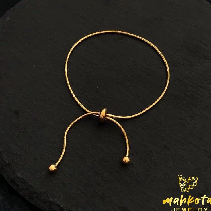 Extra GK8 Gelang Kaki Serut Minimalis Titanium wanita