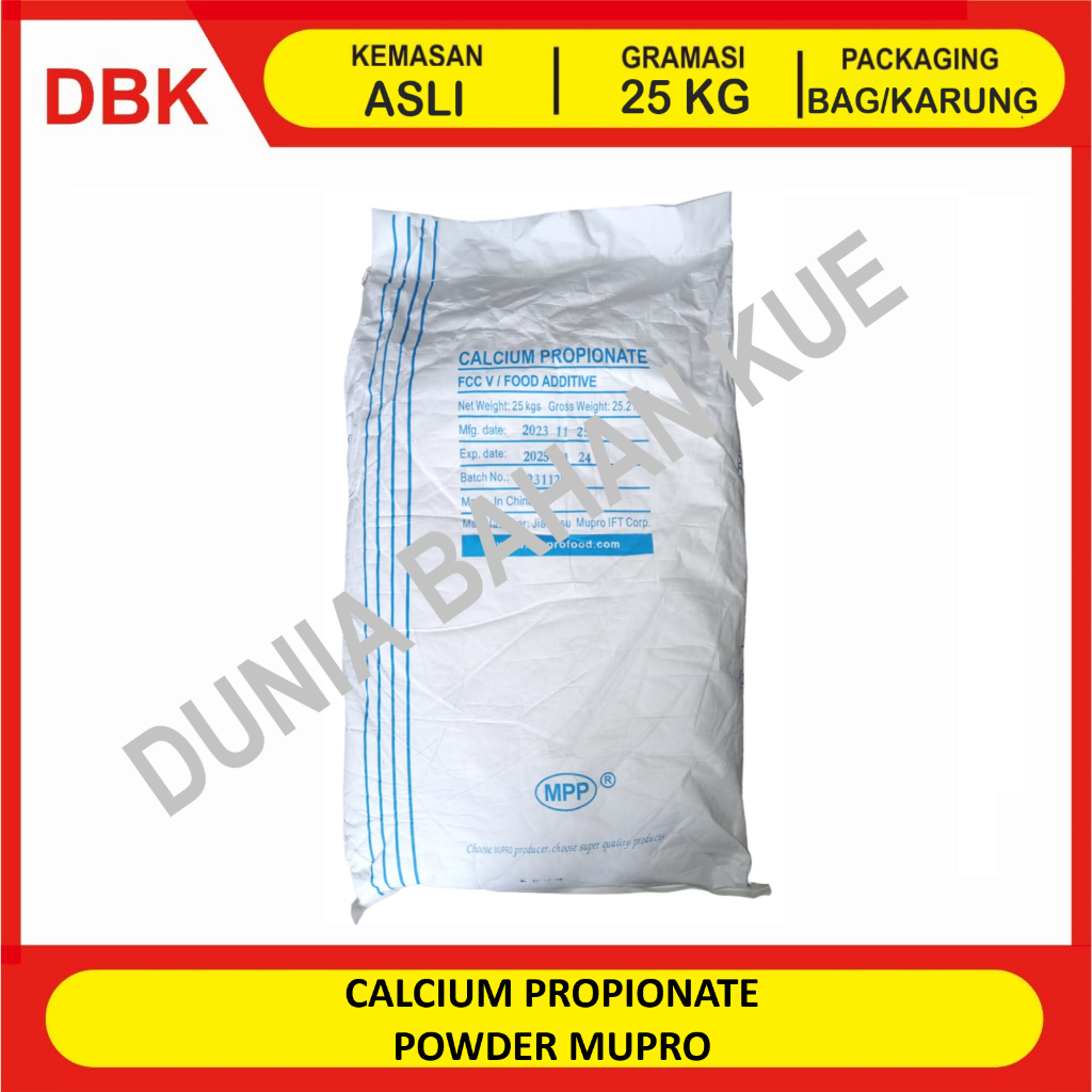 

CALCIUM PROPIONATE POWDER MUPRO - 1 BAG 25 KG / PENGAWET MAKANAN FOOD GRADE