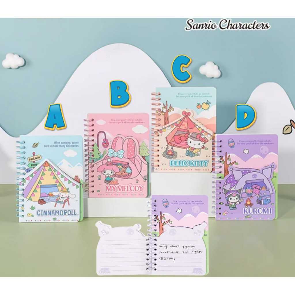 

NOTEBOOK RING ORI SERI CAMPING MELODY KUROMI MXLYXQ03 (15X10)