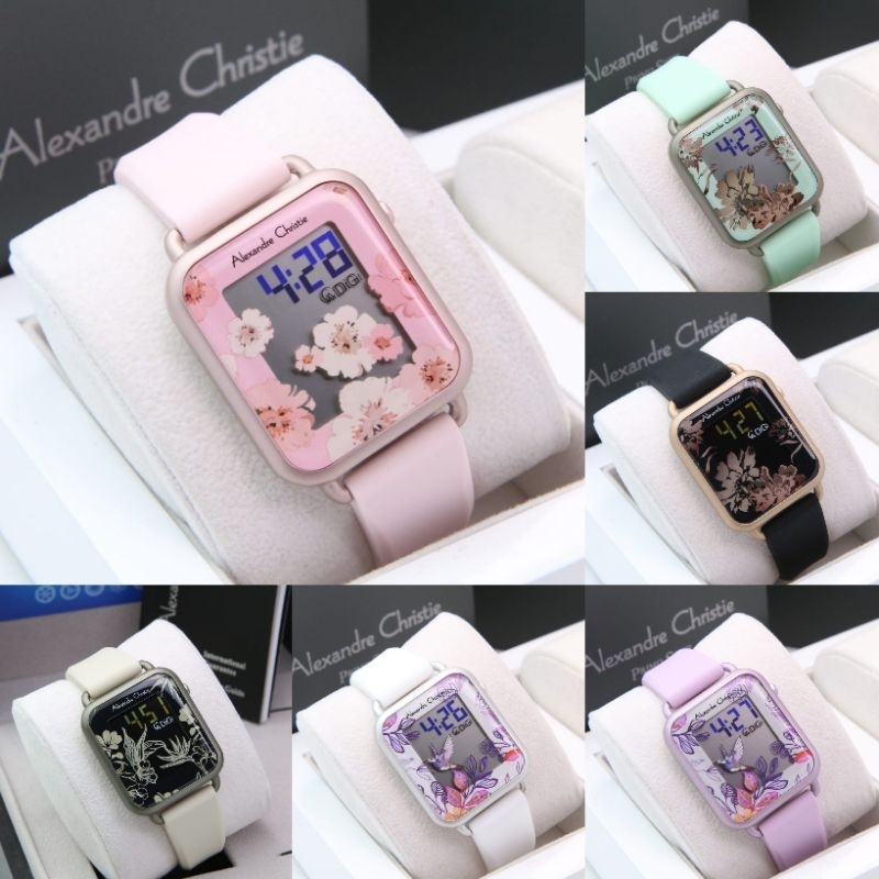 JAM TANGAN WANITA ALEXANDRE CHRISTIE AC 9332 / AC 9341 / AC9378 / AC 9378 DIGITAL RUBBER GARANSI RES