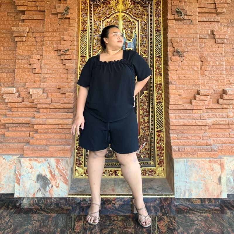 ONE SET RUFFLE | ONE SET JUMBO | ONE SET MURAH | BAJU CELANA WANITA | SETELAN WANITA | BAJU JUMBO | 