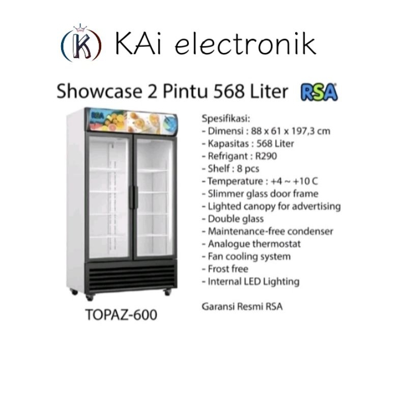 showcase display cooler RSA TOPAZ600/568 Liter