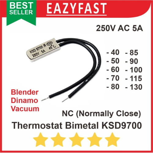 Thermostat Bimetal NC KSD9700 250V AC 5A Thermal Thermo Fuse KSD 9700
