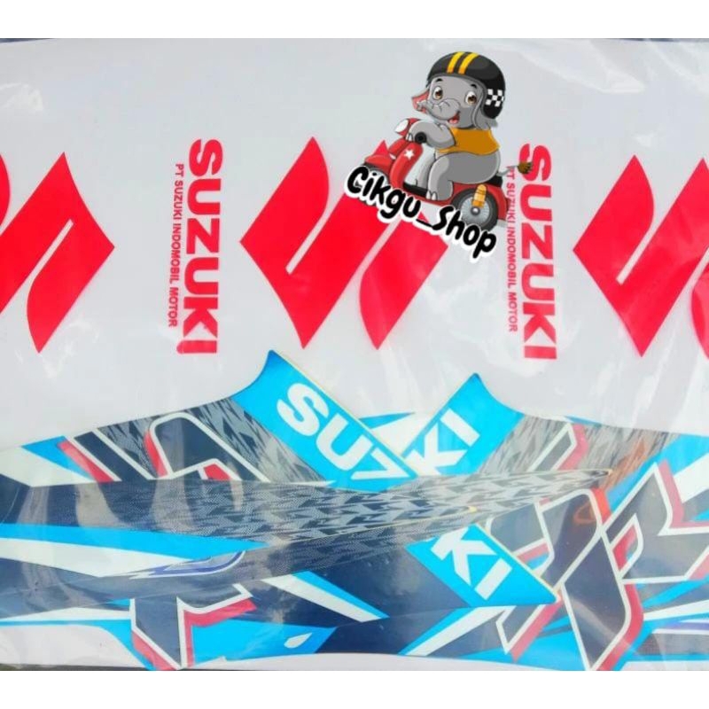 STRIPING STIKER LIST BODY SUZUKI SHOOTER FI 115 BIRU 2013 ORIGINAL SGP