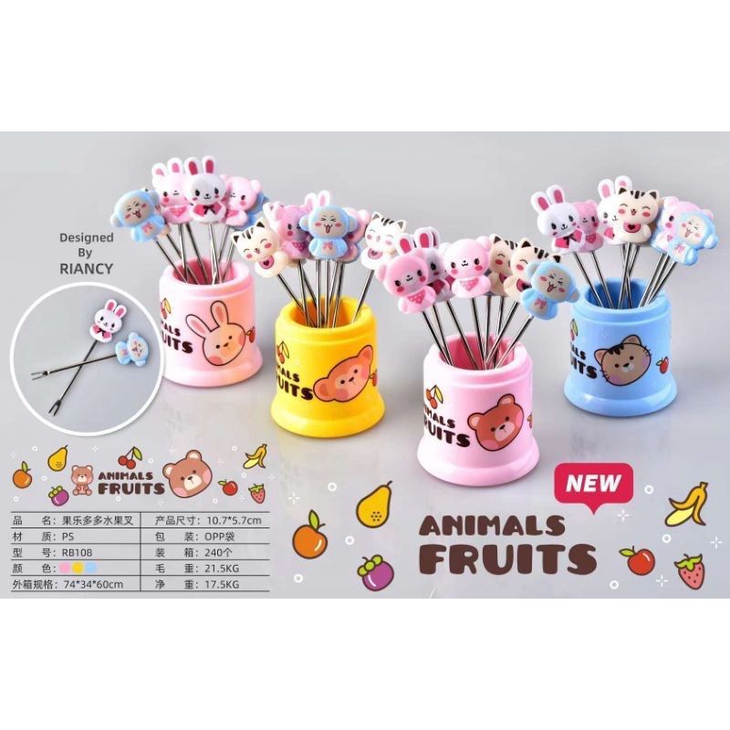 RB2 Garpu Kue Karakter Garpu Kue Garpu Puding Garpu Kue Lucu Garpu Kue Animal Tusukan Kue