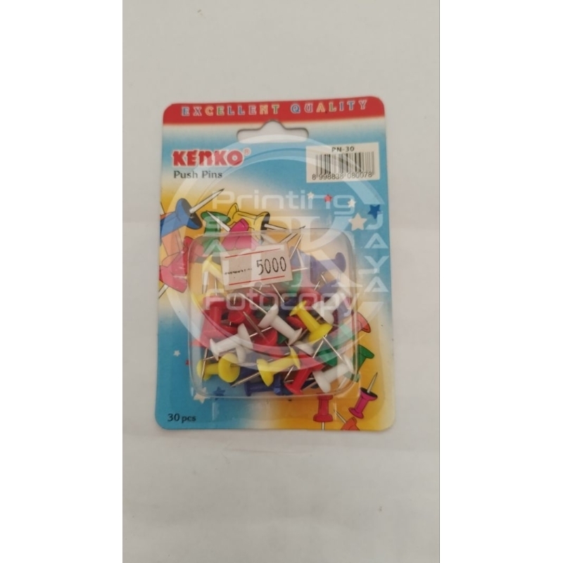 

Push Pin Warna Isi 30 pcs PN-30 Kenko
