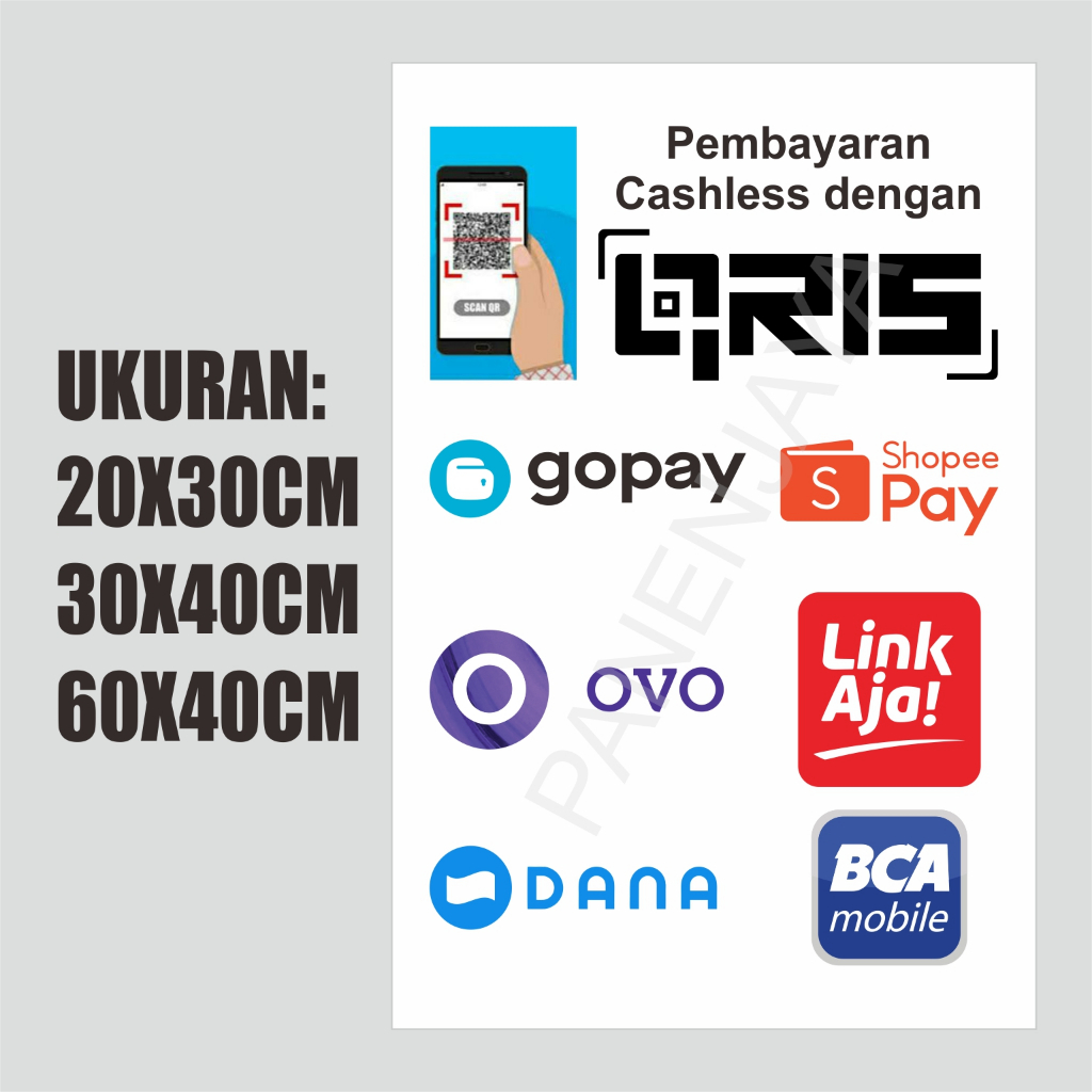 

Stiker Untuk Pembayaran Cashless Semua Market Olshop Ready banyak