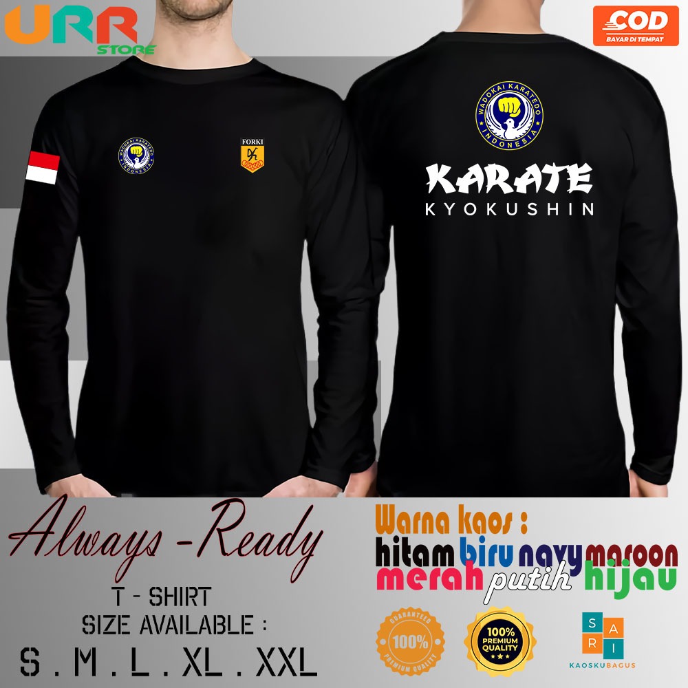 Kaos Lengan Panjang Wadokai Karate-DO Kyokushin Indonesia Baju Distro