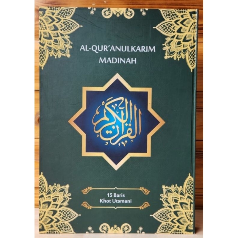 AlQuran Madinah 15 Baris Khot Utsmani Jumbo Besar Huruf besar Lansia UK 42 x 30 cm