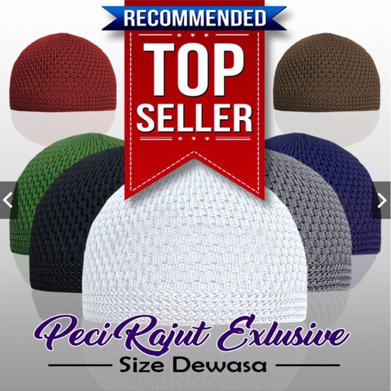 Peci Rajut Shalat | Peci Rajut Dewasa Elastis Terlaris