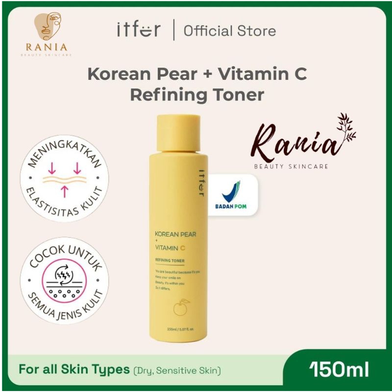 [BPOM] Itfer Korean Pear + Vitamin C Refining Toner Perawatan Kulit Original 100%