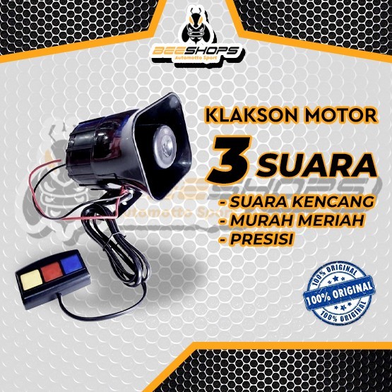 Klakson Polisi 3 suara sirine patwal touring turing aksesoris motor