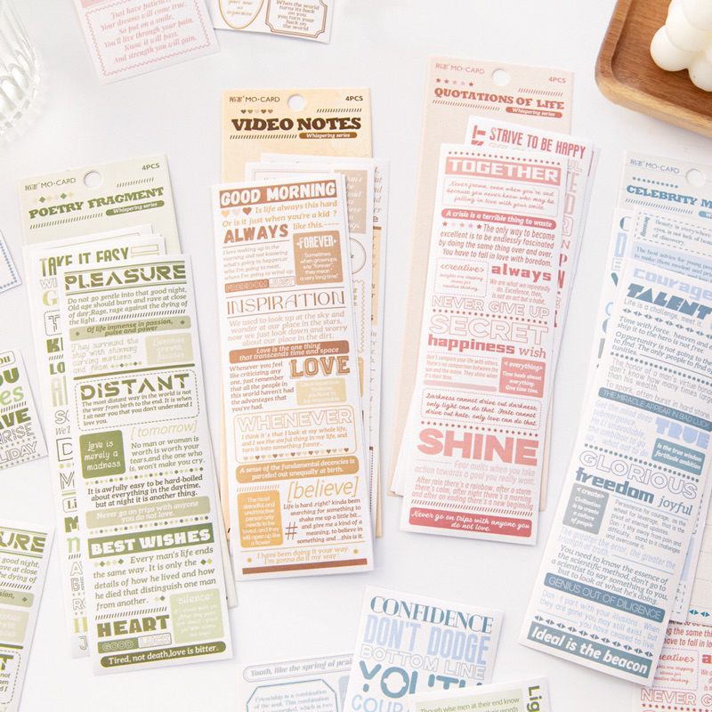 

[B576] Stiker kertas Momo Jepang, seri kata-kata kecil, kutipan kehidupan bahasa Inggris berbasis garam, stiker bahan kolase dekorasi buku pegangan