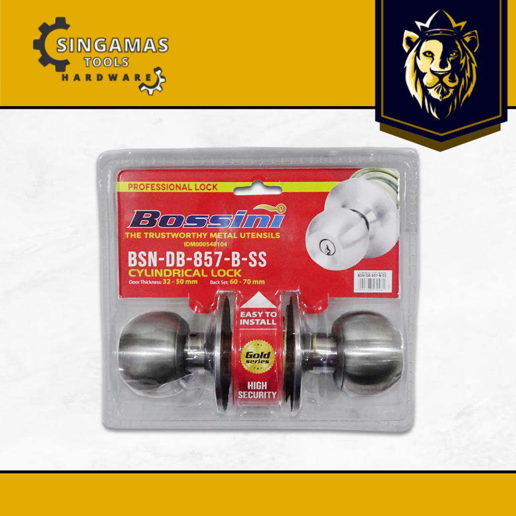 BOSSINI Kunci Pintu Handle Bulat Stainless Steel Set - Cylindrical Lock