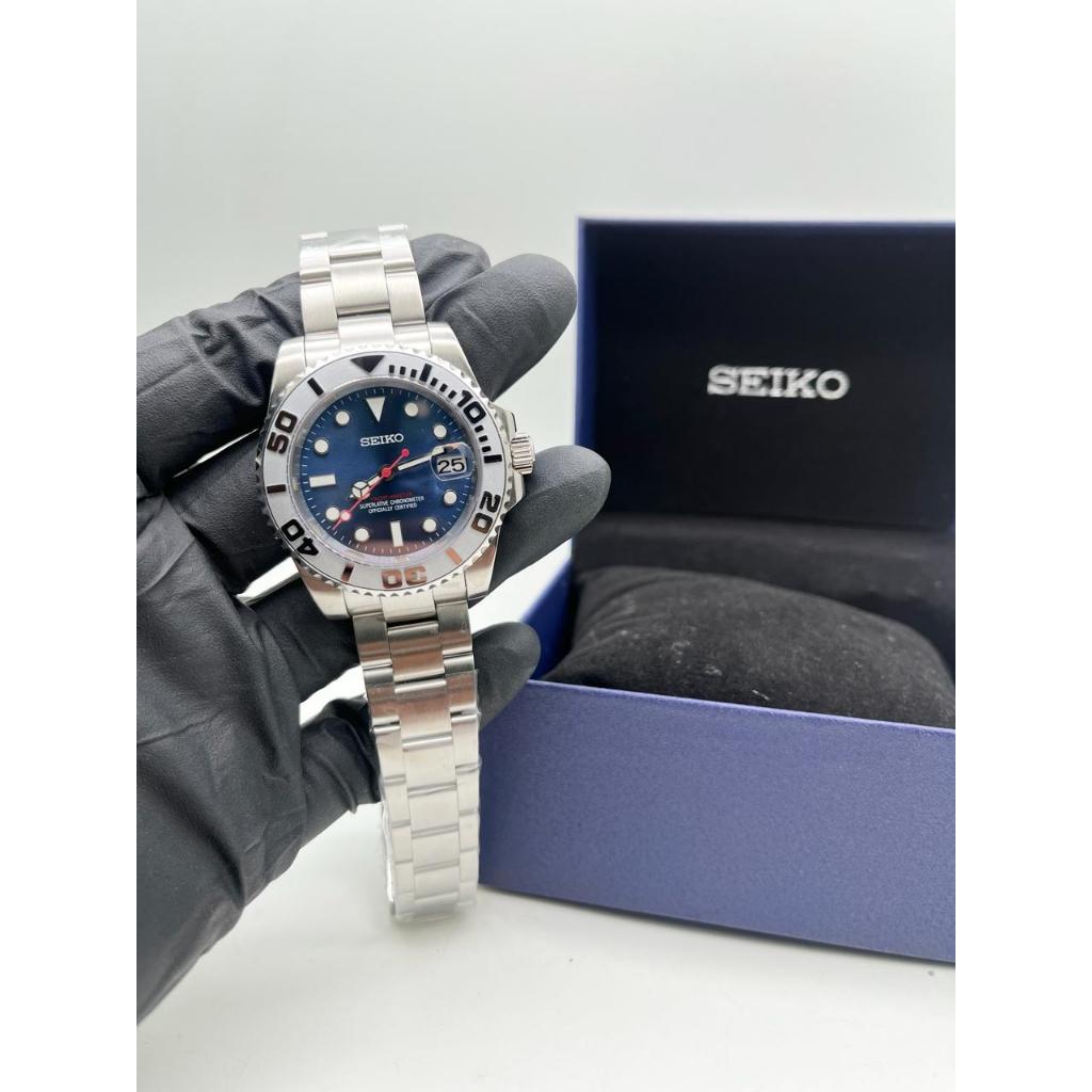 Seiko Mod Yachtmaster Blue NH35A Silver