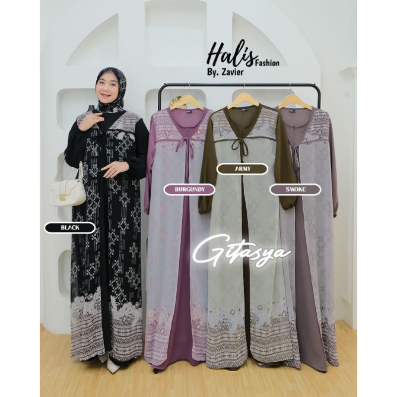 GITASYA SET HIJAB SERIES 1 ORY HALIS FASHION/DRESS ROMPI CRINCKLE MIX CERUTTY HALIS FASHION