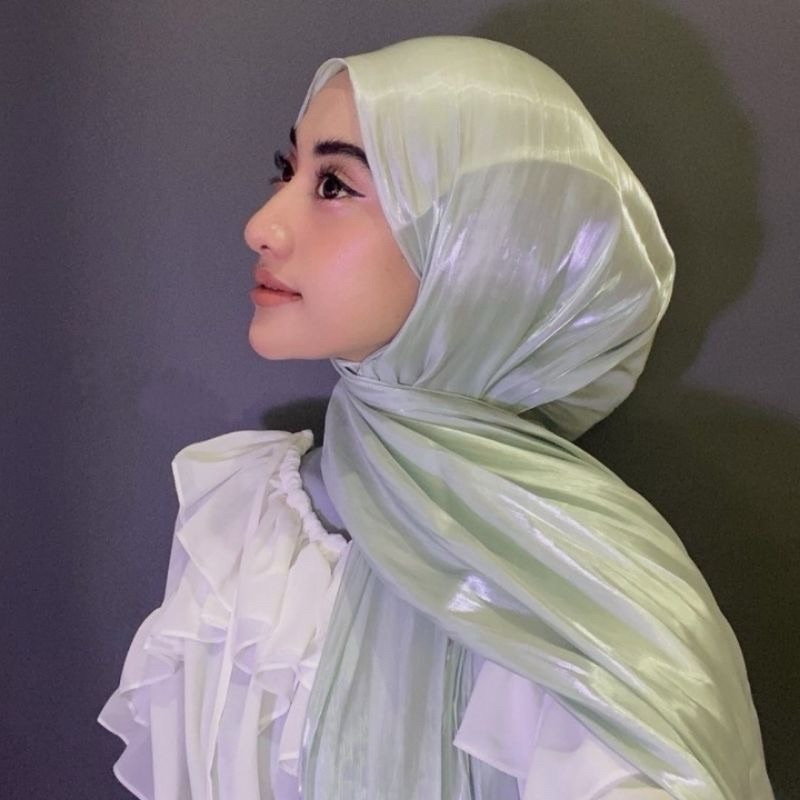 Pashmina Shimmer Silk Sage Pashmina Shimmer Hijau Mint Pashmina Shimmer Viral Pashmina shimmer mewah