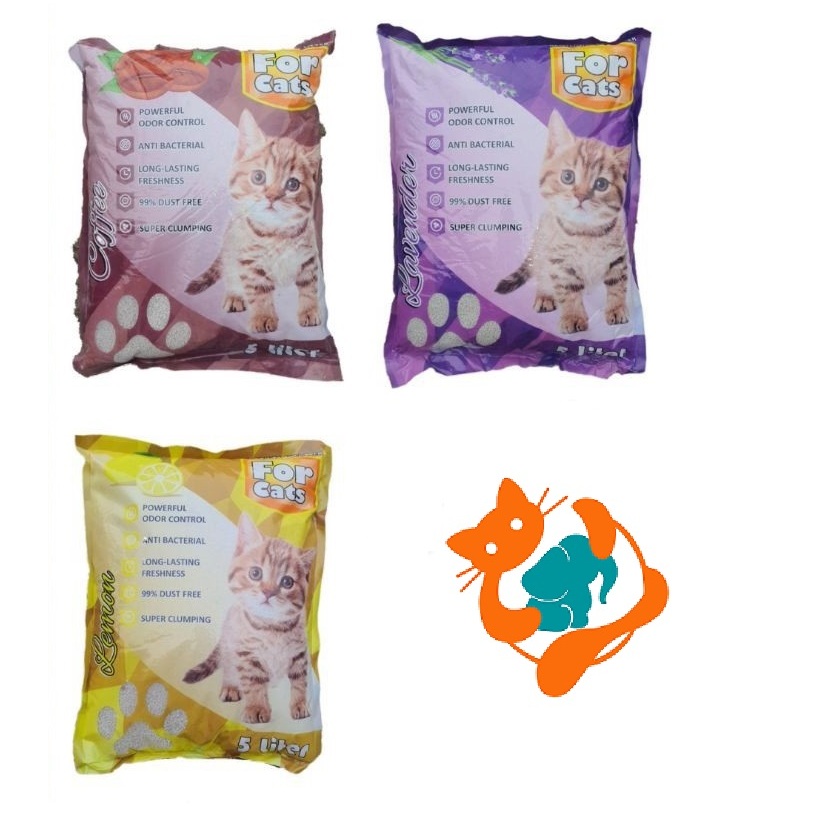 Pasir Kucing For Cats 5 Liter Aroma Lavender, Coffee, Lemon, Apple & Baby Powder