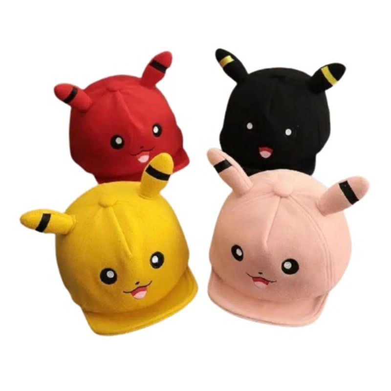Topi pikachu lucu Topi pokemon anak Bordir Nama Custom