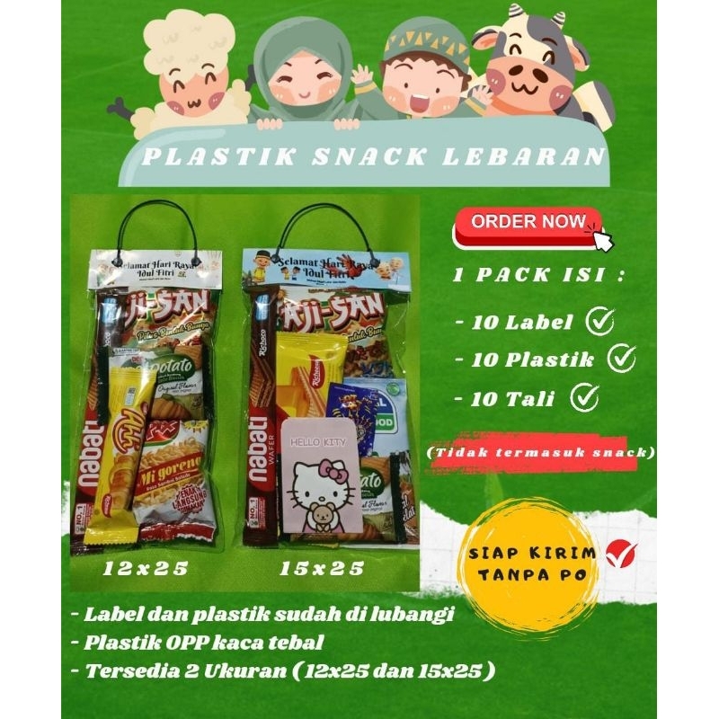 

[10 pcs] Plastik Snack lebaran/ tas Snack idul Fitri / tas angpao lebaran