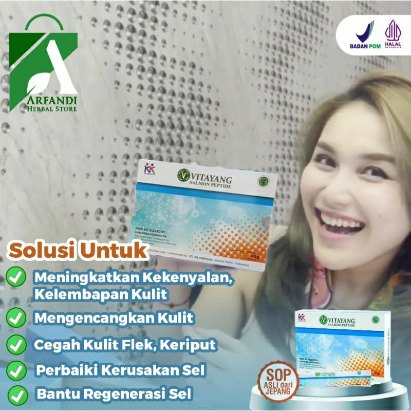 Vitayang SOP Salmon Ovary Peptide Minuman Kolagen Wajah Glowing Kulit Kencang Awet Muda Penghilang J