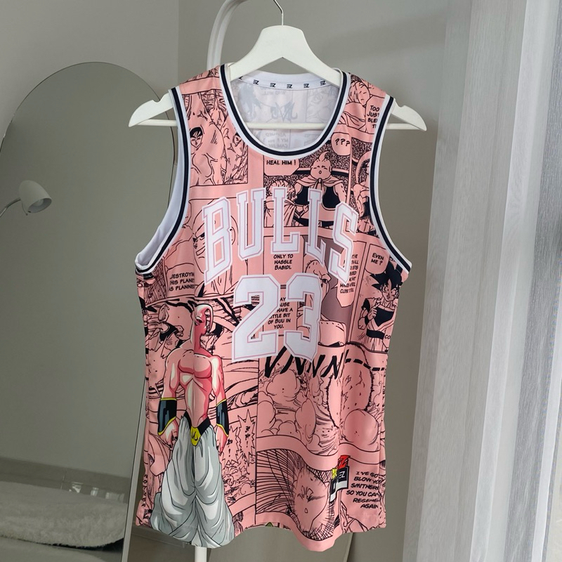 JERSEY BASKET BULLS DRAGON BALL 23 PINK MOTIF CUSTOM SWINGMAN