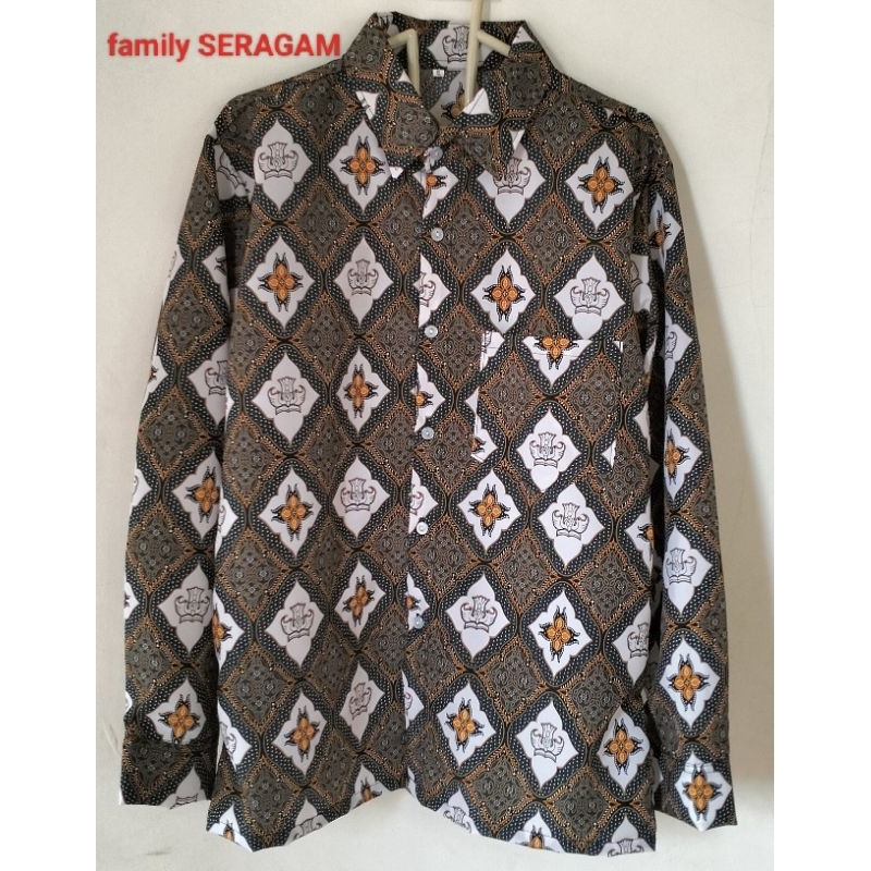 Batik Seragam SMA/Batik Seragam Motif Abu abuRengganis/Batik Sekolah SMA/Baju Batik SekolahRengganis
